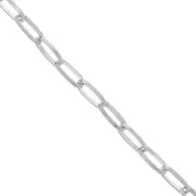 Chaîne en aluminium maille Rectangle limée 10.3 mm - maillons ouverts - Rhodié x1m