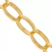 Chaîne en aluminium maille Jaseron ovale 15 mm - maillons ouverts - Doré x50cm