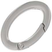 Fermoir ovale mousqueton 30 mm - fil carré - Rhodié x1|raw }}