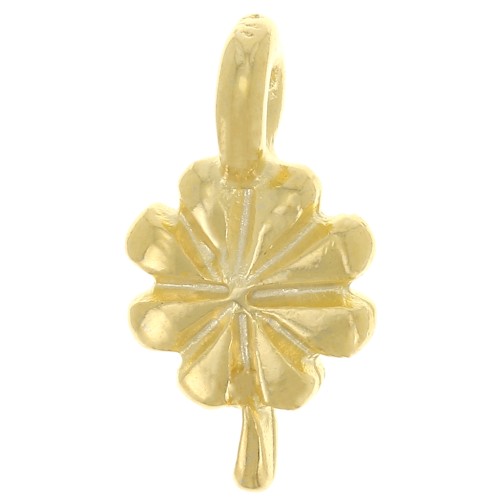 Breloque fleur 12.5x7 mm - Doré à l'or fin x1