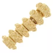 Perles rondelles travaillées - forme fleur 6 mm - Doré à l'or fin x6