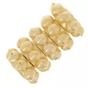 Perles rondelles effet fleur 6 mm - Doré à l'or fin x5