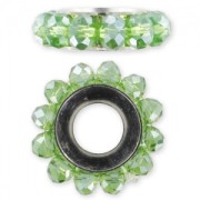 Pendentif rondelles facettées 18 mm Peridot AB x1