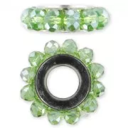 Pendentif rondelles facettées 18 mm Peridot AB x1