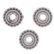 Perles rondelles travaillées et striées 5 mm - Placage argent fin vieilli x6