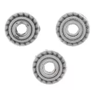 Perles rondelles travaillées et striées 5 mm - Placage argent fin vieilli x6