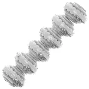 Perles rondelles travaillées et striées 5 mm - Placage argent fin vieilli x6