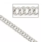 Chaîne maille ovale torsadée 7,5 mm Placage Argent fin vieillix1m