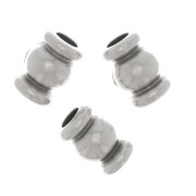 Perles tubes bombés 5x3 mm - Placage argent fin vieilli x5