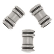 Perles tubes travaillés 9x6 mm - Placage argent fin vieilli x5