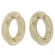 Maillon ovale torsadé en plastique 23x16 mm - Doré mat x1