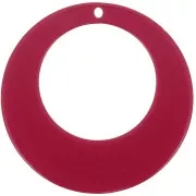 Pendentif rond évidé en acrylique 50 mm - Rouge x1