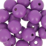 Perles rondes en bois 10 mm Amethyst x10