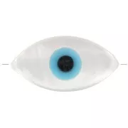 Perle oeil bleu en nacre 10x5 mm x1