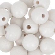 Perles rondes en bois 10 mm Blanc x10|raw }}