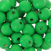 Perles rondes en bois 8 mm Vert foncé x20