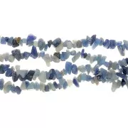 Perles chips 8 - 11 mm en pierre gemme  - Aventurine bleue x80cm