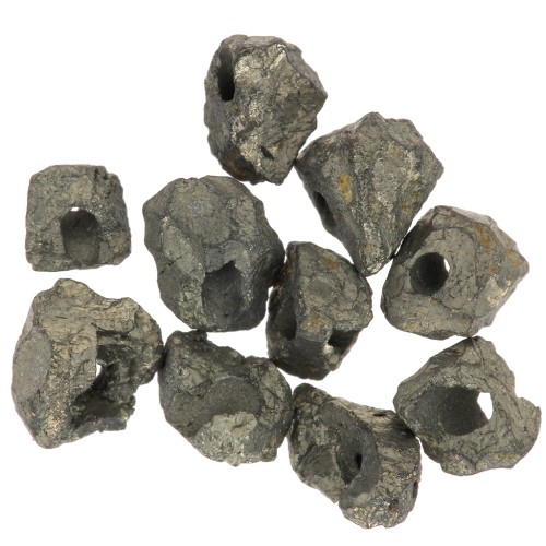 Perles brutes irrégulieres 3 - 5 mm en pierre gemme - Pyrite x10
