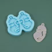 Moule silicone - boucles d'oreilles visage pour résine époxy et poudre céramique