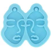 Moule silicone - boucles d'oreilles visage pour résine époxy et poudre céramique