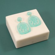 Moule silicone - boucles d'oreilles feuilles pour résine époxy et poudre céramique