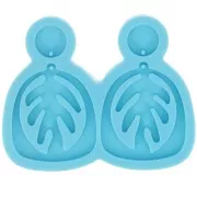 Moule silicone - boucles d'oreilles feuilles pour résine époxy et poudre céramique