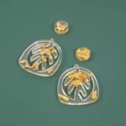 Moule silicone - boucles d'oreilles feuilles pour résine époxy et poudre céramique