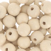 Perles rondes en bois 8 mm Naturel x20