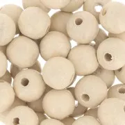 Perles rondes en bois 8 mm Naturel x20
