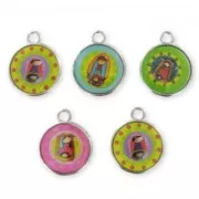 Breloques Vierges résine époxy 24 mm argenté x5