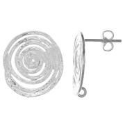 Clous d'oreilles spirale 16 mm - avec anneau ouvert - Placage Argent fin x2|raw }}