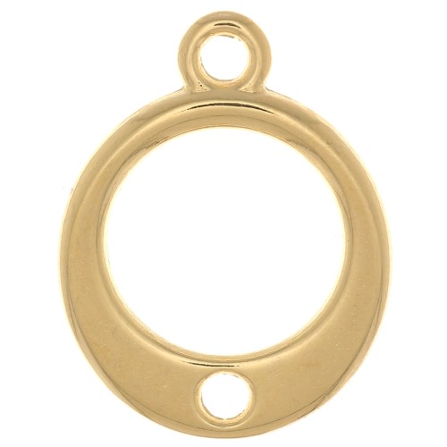 Breloque cercle évidé avec un trou 14 mm - Doré à l'or fin x1