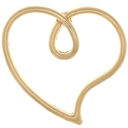 Pendentif coeur évidé 16x17 mm - Doré à l'or fin x1