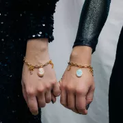 Intercalaire noeud 2 trous 8x12.5 mm - Doré à l'or fin x1