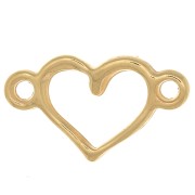 Intercalaire coeur 2 anneaux 8x14.5 mm - Doré à l'or fin x1|raw }}