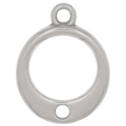 Breloque cercle évidé avec un trou 14 mm - Placage argent fin vieilli x1|raw }}