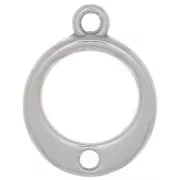 Breloque cercle évidé avec un trou 14 mm - Placage argent fin vieilli x1