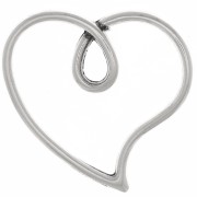 Pendentif coeur évidé 16x17 mm - Placage argent fin vieilli x1