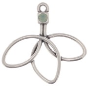 Pendentif fleur 27x28 mm pour cabochon 1088 3 mm - Placage argent fin vieilli x1