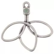 Pendentif fleur 27x28 mm pour cabochon 1088 3 mm - Placage argent fin vieilli x1