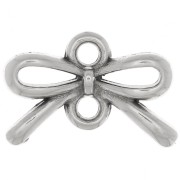 Intercalaire noeud 2 trous 8x12.5 mm - Placage argent fin vieilli x1|raw }}