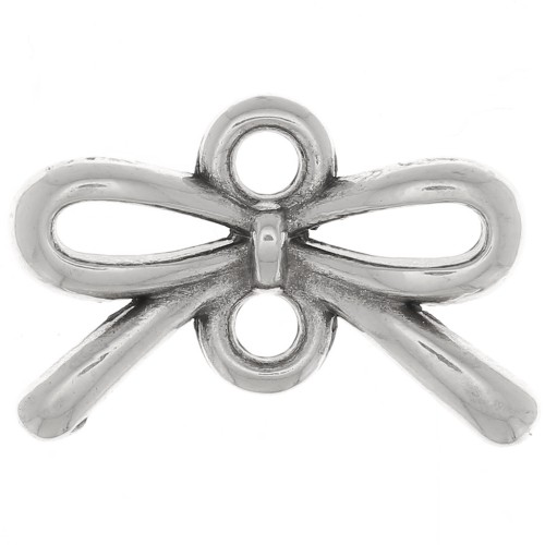 Intercalaire noeud 2 trous 8x12.5 mm - Placage argent fin vieilli x1