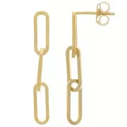 Boucles d'oreilles chaîne maille rectangle 30x4 mm - Gold filled (or laminé) x2