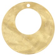 Pendentif créole rond ajouré martelé 40 mm - Doré à l'or fin x1