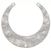 Intercalaire pour collier demi-lune martelé 33x35 mm - Rhodié x1
