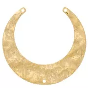 Intercalaire pour collier demi-lune martelé 33x35 mm - Doré à l'or fin x1