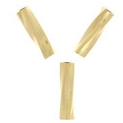 Tubes twistés 6x1.7 mm - Doré à l'or fin x10