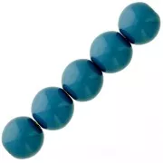 Perles en résine opaque 4 mm - Bleu canard x15
