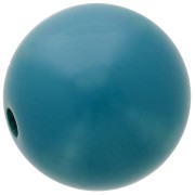 Perle en résine opaque 14 mm - Bleu canard x1