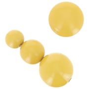 Assortiment de 26 perles rondes 8-10-14 mm et 2 cabochons en résine opaque - Ocre